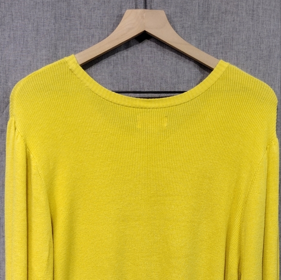 NWT Evri Ribbed Sweatshirt Women's 2X Yellow Casual Retro 90s Y2K Minimalist - Picture 6 of 10